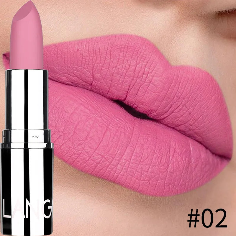 New Matte Lipstick Waterproof Velvet Lips Stick 8 Colors Sexy Non-stick Cup Lasting Make-up Moisturizing Solid Lipstick maquiage - mercato-e.com