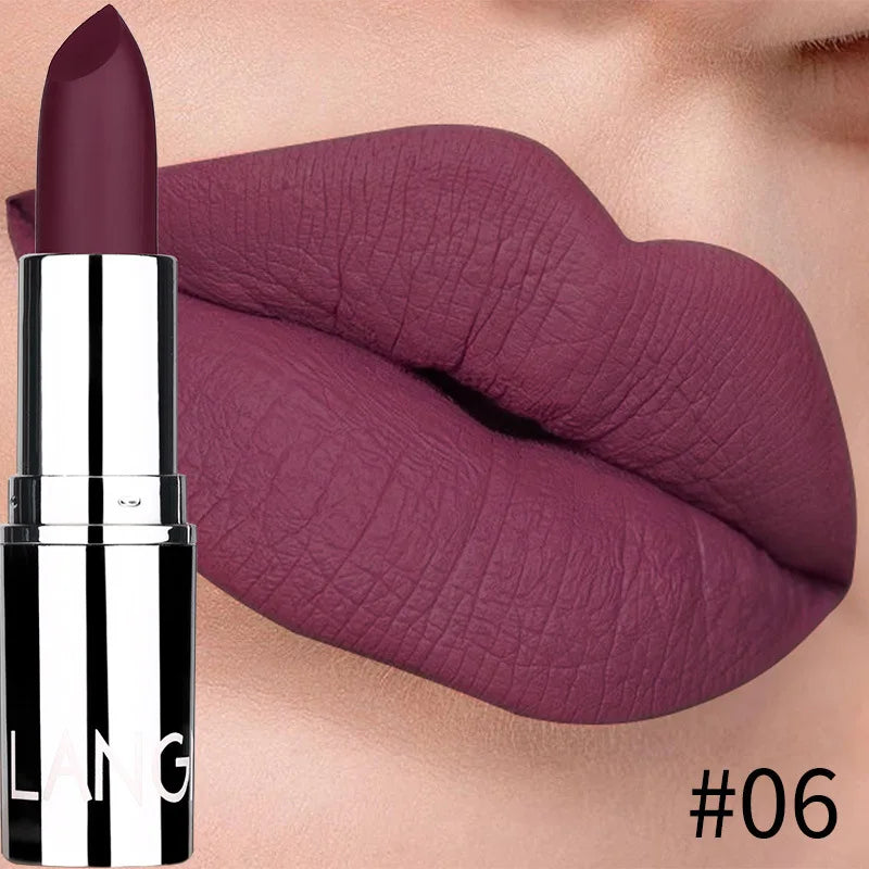 New Matte Lipstick Waterproof Velvet Lips Stick 8 Colors Sexy Non-stick Cup Lasting Make-up Moisturizing Solid Lipstick maquiage - mercato-e.com