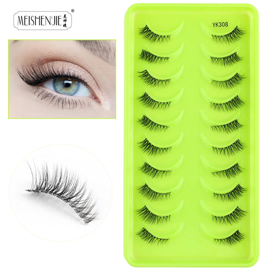 Fake Eyelashes Hot 3/10 Pairs Half Lashes Cat Eye Natural Long Fluffy 3D Mink Lashes Handmade Make up Tools maquillaje Faux Cils - mercato-e.com