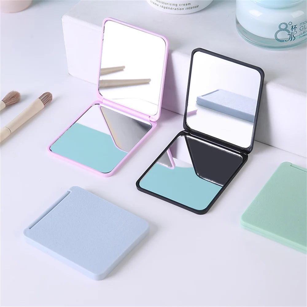 Folding Makeup Mirror High-Definition Portable Pocket Mirror Double-Side Women Makeup Mirror Rectangle Cosmetic Make Up Vanity - mercato-e.com