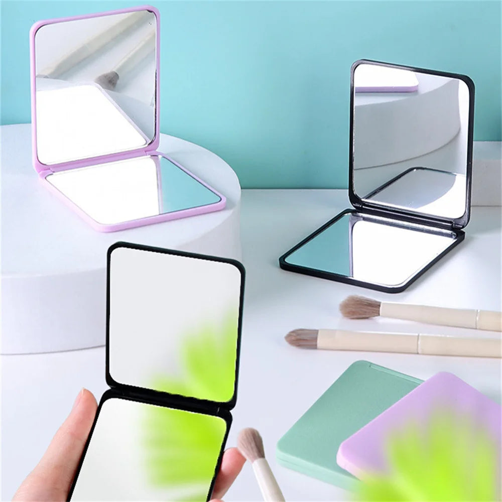 Folding Makeup Mirror High-Definition Portable Pocket Mirror Double-Side Women Makeup Mirror Rectangle Cosmetic Make Up Vanity - mercato-e.com