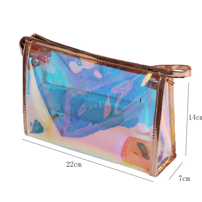 Makeup Bags Transparent Pretty Fashion Laser Travel Cosmetic Bag Toiletry Brush Bags Organizer Necessary Case Wash Make Up Box - mercato-e.com