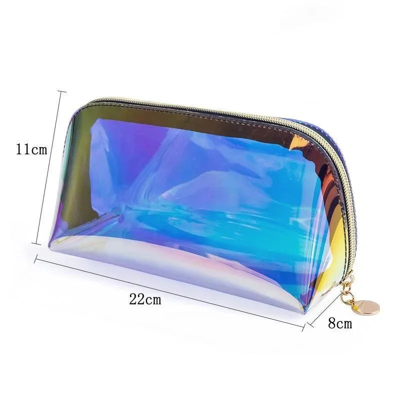 Makeup Bags Transparent Pretty Fashion Laser Travel Cosmetic Bag Toiletry Brush Bags Organizer Necessary Case Wash Make Up Box - mercato-e.com