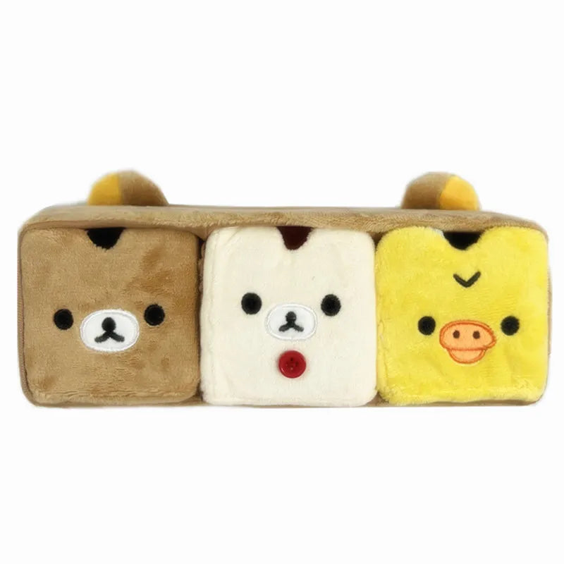 New Cute Rilakkuma Bear Plush Desktop Storage Box Kids Girls Stuffed Make up Bags Cosmetic Case For Women - mercato-e.com