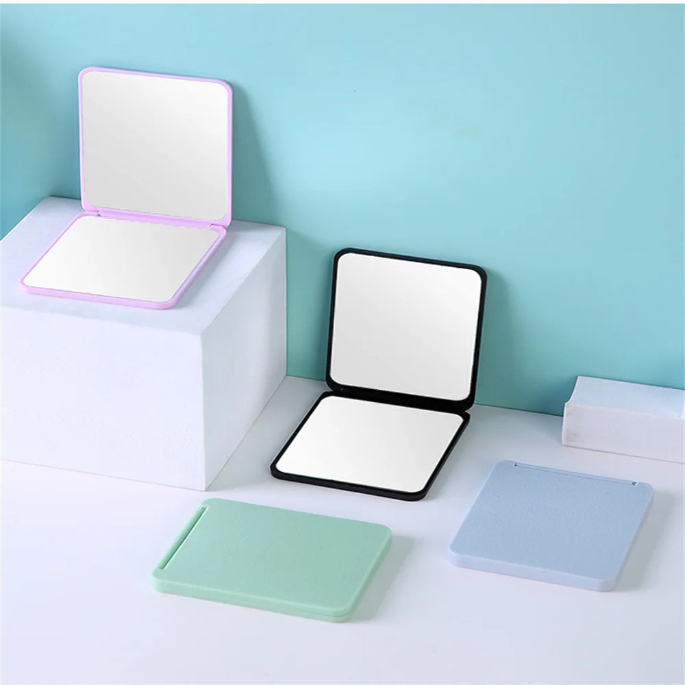 Folding Makeup Mirror High-Definition Portable Pocket Mirror Double-Side Women Makeup Mirror Rectangle Cosmetic Make Up Vanity - mercato-e.com