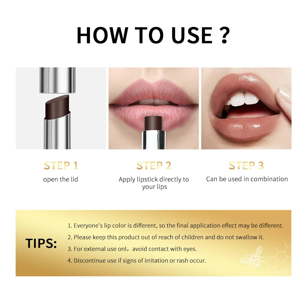 Black Honey Lipstick Long Lasting Moisturizing Natural Lip Plumper Makeup Lip Plumping Gloss Cosmetics Exfoliating for Lip - mercato-e.com