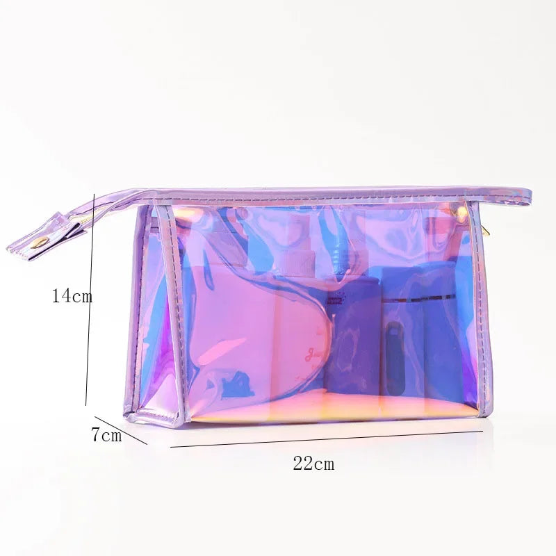 Makeup Bags Transparent Pretty Fashion Laser Travel Cosmetic Bag Toiletry Brush Bags Organizer Necessary Case Wash Make Up Box - mercato-e.com