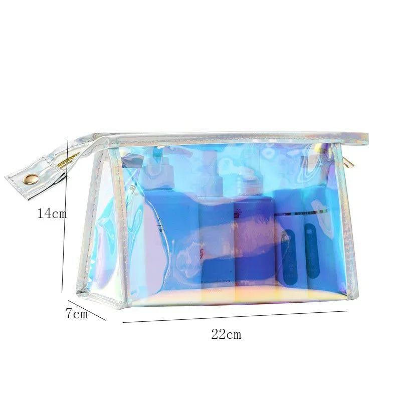 Makeup Bags Transparent Pretty Fashion Laser Travel Cosmetic Bag Toiletry Brush Bags Organizer Necessary Case Wash Make Up Box - mercato-e.com