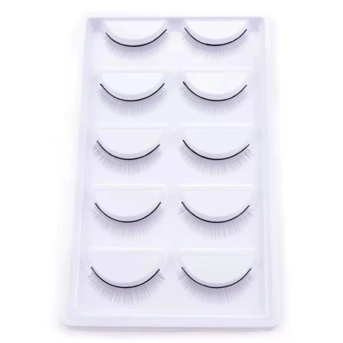 Manga Lashes 5/3Pairs Natural False Eyelashes Full Strip Clear Band Wispy Mink Lashes cosplay Daily Dating Korean Make Up Tools - mercato-e.com