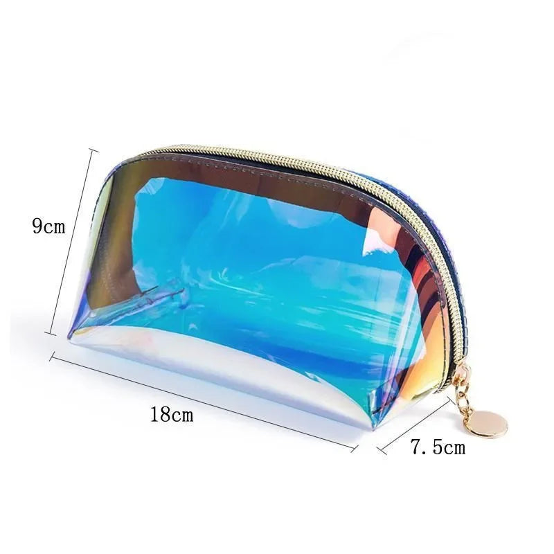 Makeup Bags Transparent Pretty Fashion Laser Travel Cosmetic Bag Toiletry Brush Bags Organizer Necessary Case Wash Make Up Box - mercato-e.com