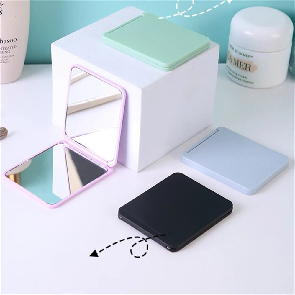 Folding Makeup Mirror High-Definition Portable Pocket Mirror Double-Side Women Makeup Mirror Rectangle Cosmetic Make Up Vanity - mercato-e.com