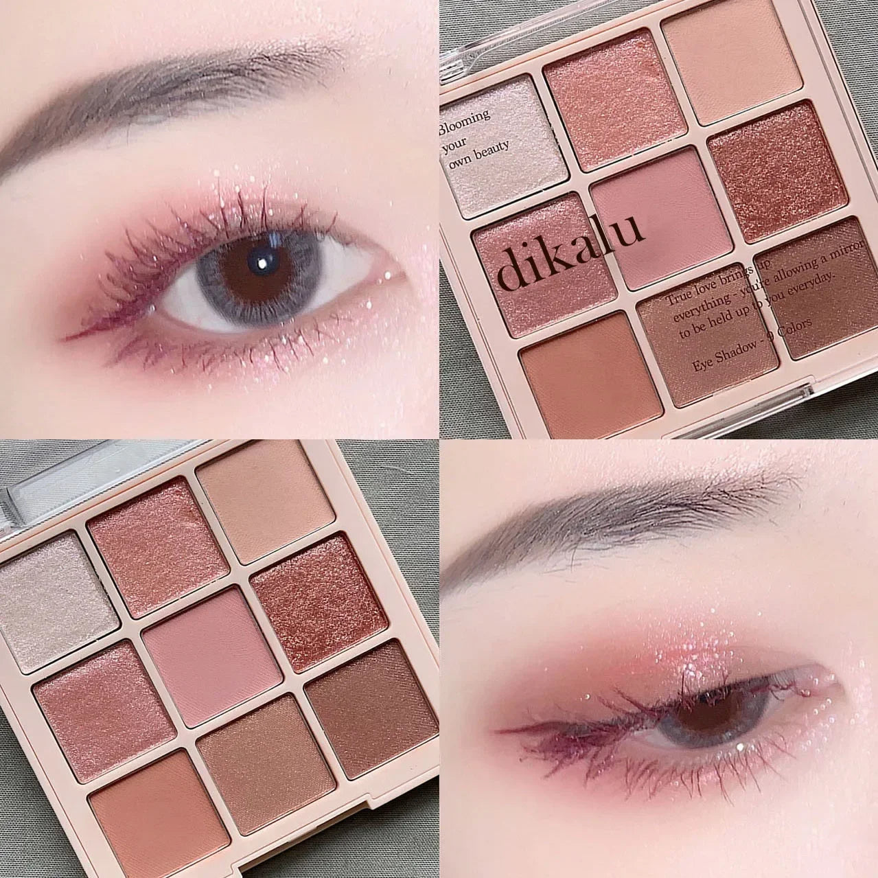 9-Color Eye Shadow Palette Glitter Pearly Eyeshadow Palette Nude Long Lasting Korean Charming Eyes Make Up Palette Cosmetics - mercato-e.com